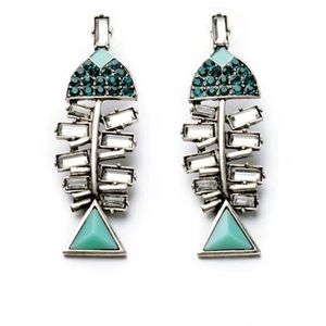 Crystal fish earrings
